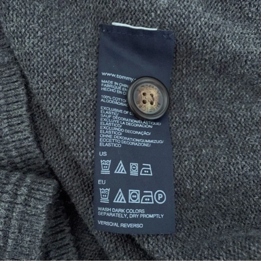 Tommy Hilfiger Grey Mock Neck Knit Sweater